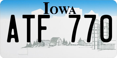 IA license plate ATF770