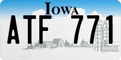 IA license plate ATF771