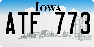 IA license plate ATF773