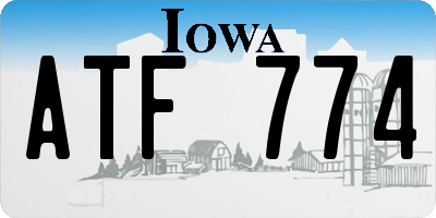 IA license plate ATF774