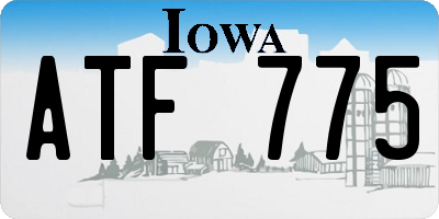 IA license plate ATF775