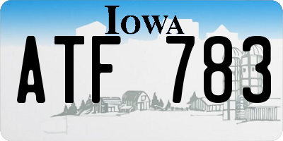 IA license plate ATF783