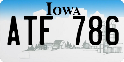 IA license plate ATF786