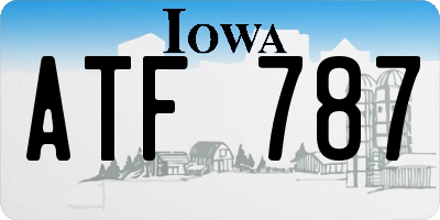 IA license plate ATF787