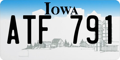 IA license plate ATF791