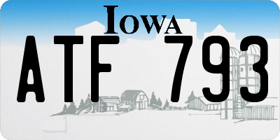 IA license plate ATF793