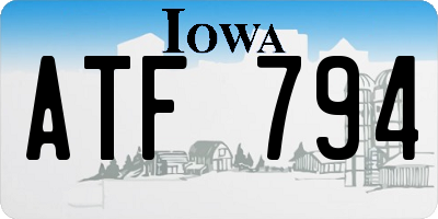 IA license plate ATF794