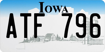 IA license plate ATF796