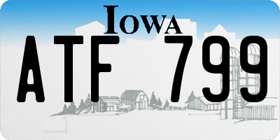 IA license plate ATF799