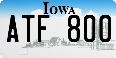 IA license plate ATF800