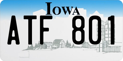 IA license plate ATF801
