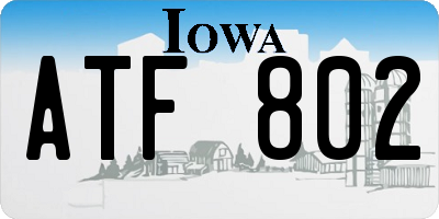 IA license plate ATF802