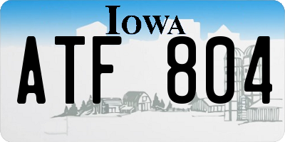 IA license plate ATF804