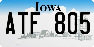 IA license plate ATF805