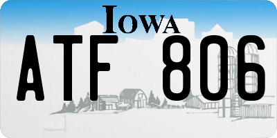 IA license plate ATF806