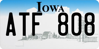 IA license plate ATF808