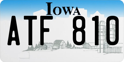 IA license plate ATF810