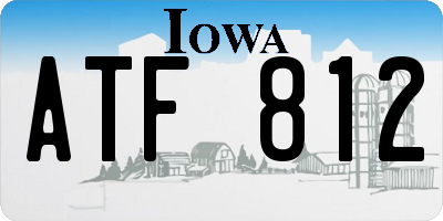 IA license plate ATF812
