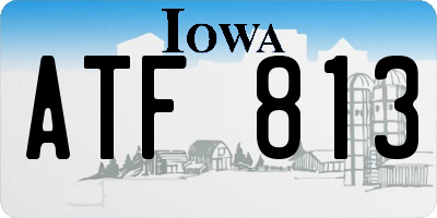 IA license plate ATF813