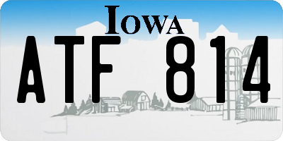 IA license plate ATF814