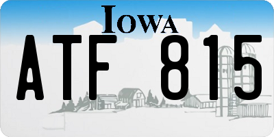 IA license plate ATF815