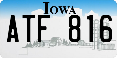 IA license plate ATF816