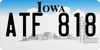 IA license plate ATF818