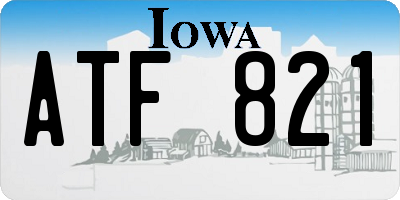 IA license plate ATF821