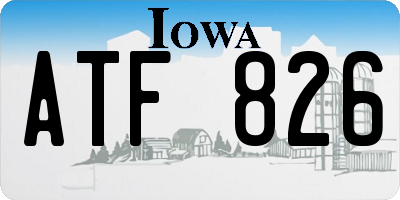IA license plate ATF826