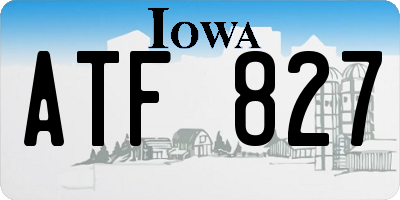 IA license plate ATF827