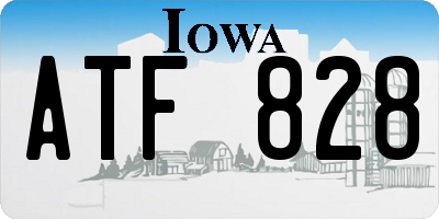 IA license plate ATF828