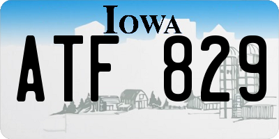 IA license plate ATF829