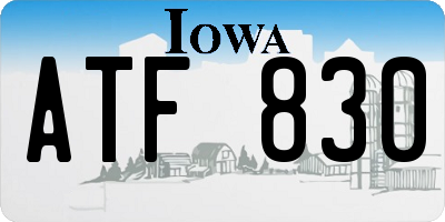 IA license plate ATF830