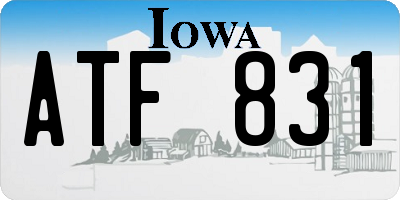 IA license plate ATF831
