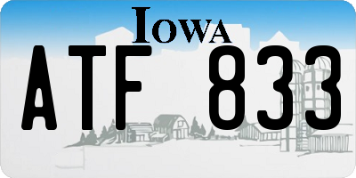 IA license plate ATF833