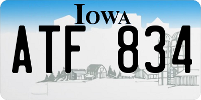 IA license plate ATF834