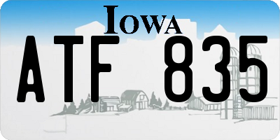 IA license plate ATF835
