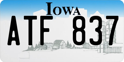 IA license plate ATF837