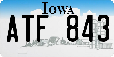 IA license plate ATF843