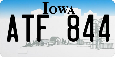 IA license plate ATF844