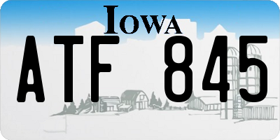 IA license plate ATF845