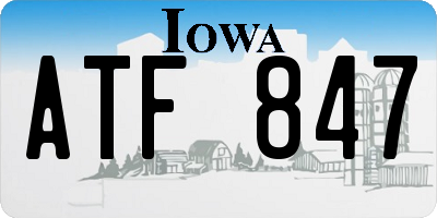 IA license plate ATF847