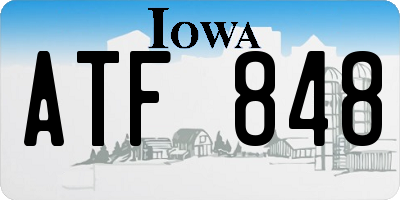 IA license plate ATF848