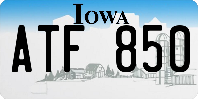 IA license plate ATF850