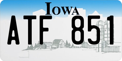 IA license plate ATF851