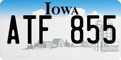 IA license plate ATF855