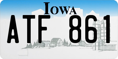 IA license plate ATF861