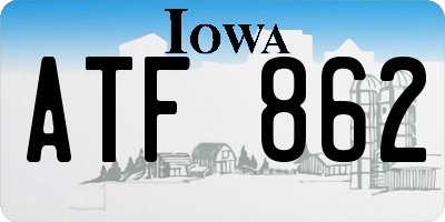 IA license plate ATF862