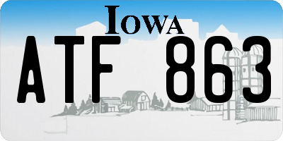 IA license plate ATF863