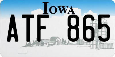 IA license plate ATF865